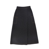 BACE COLLECTION PRINTED DENIM MAXI SKIRT